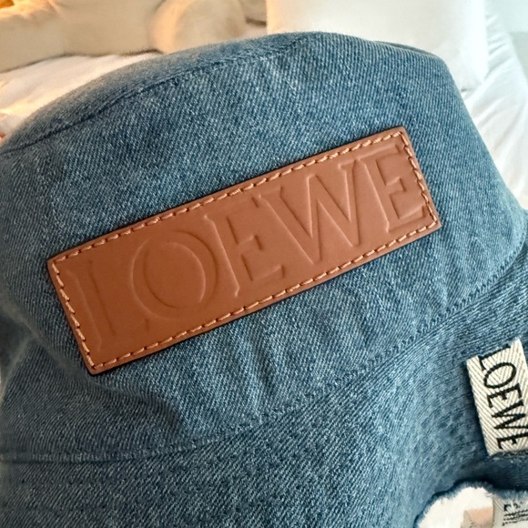 Loewe Frayed Denim Hat with Logo Straps main image 10